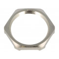 1.167.1600.01; Nut; with earthing; PG16; brass; nickel; Thk: 3mm; Spanner: 26mm; HUMMEL