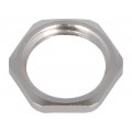 1.167.1600.50; Nut; with earthing; M16; brass; nickel; Thk: 2.8mm; Spanner: 19mm; HUMMEL