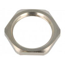 1.167.2000.50; Nut; with earthing; M20; brass; nickel; Thk: 3mm; Spanner: 24mm; HUMMEL