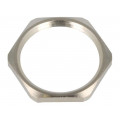 1.167.2100.01; Nut; with earthing; PG21; brass; nickel; Thk: 3.5mm; Spanner: 32mm; HUMMEL