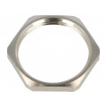 1.167.3200.50; Nut; with earthing; M32; brass; nickel; Thk: 4.5mm; Spanner: 36mm; HUMMEL