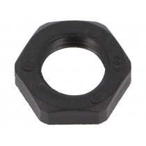 1.262.0701.11; Nut; PG7; polyamide; UL94V-0; Thk: 5mm; Spanner: 19mm; black; HUMMEL