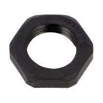 1.262.0901.11; Nut; PG9; polyamide; UL94V-0; Thk: 5mm; Spanner: 22mm; black; HUMMEL