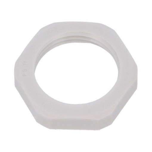 1.262.1100.11; Nut; PG11; polyamide; UL94V-0; Thk: 5mm; Spanner: 24mm; grey; HUMMEL