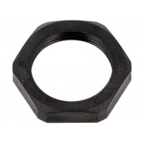 1.262.2501.50; Nut; M25; polyamide; UL94V-0; Thk: 6.5mm; Spanner: 32mm; black; HUMMEL
