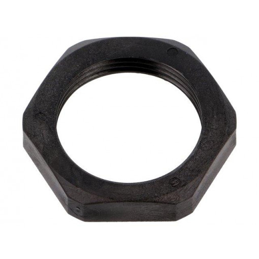 1.262.2501.50; Nut; M25; polyamide; UL94V-0; Thk: 6.5mm; Spanner: 32mm; black; HUMMEL