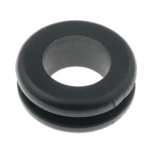 633-02030; Grommet; Ømount.hole: 12mm; Øhole: 10mm; PVC; black; -30÷60°C; HELLERMANNTYTON