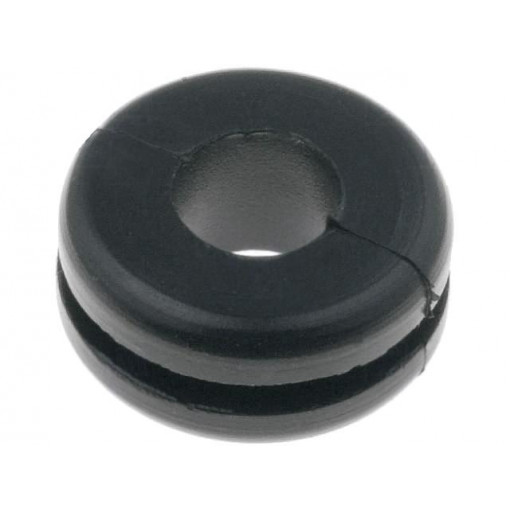 633-02070; Grommet; Ømount.hole: 10mm; Øhole: 6mm; PVC; black; -30÷60°C; HELLERMANNTYTON