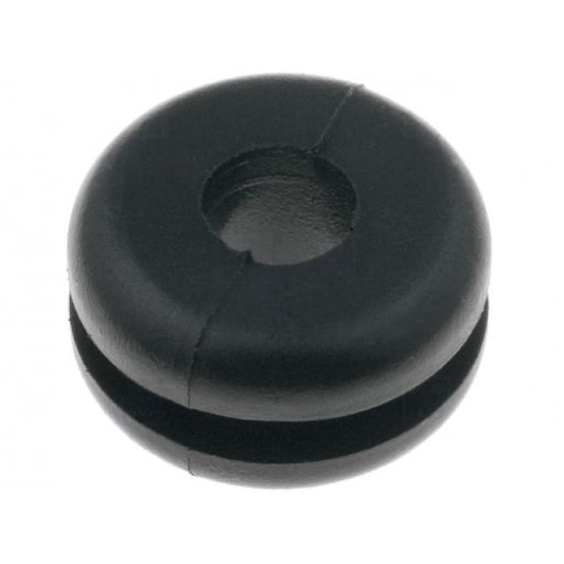 633-02090; Grommet; Ømount.hole: 9mm; Øhole: 4mm; PVC; black; -30÷60°C; UL94V-2; HELLERMANNTYTON