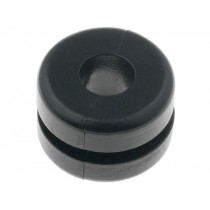 633-02100; Grommet; Ømount.hole: 9mm; Øhole: 6mm; PVC; black; -30÷60°C; UL94V-2; HELLERMANNTYTON