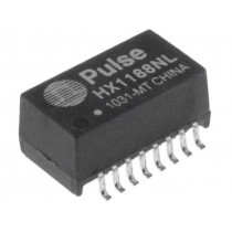 HX1188NL; Transformer: LAN; SMD; -40÷85°C; Trans: RX 1: 1,TX 1: 1; -1dB; PULSE