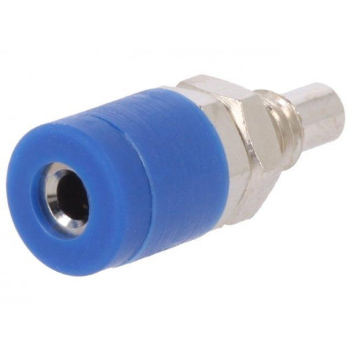 IBU 2011 NI/BL; Socket; 2mm banana; 10A; 33VAC; 70VDC; blue; insulated; -40÷110°C; SCHÜTZINGER