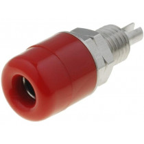 IBU401NI/RT; Socket; 4mm banana; 32A; 60VDC; red; nickel plated; screw,on panel; SCHÜTZINGER