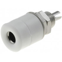 IBU401NI/WS; Socket; 4mm banana; 32A; 60VDC; white; nickel plated; insulated; SCHÜTZINGER