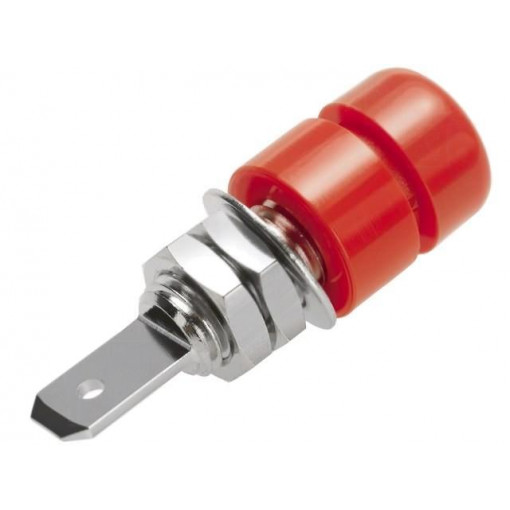 IBU5568NI/RT; Socket; 4mm banana; 32A; 33VAC; 70VDC; red; nickel plated; -25÷80°C; SCHÜTZINGER
