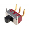 MSS13PLP; Switch: slide; Pos: 2; SPDT; 2A/250VAC; ON-ON; Mounting: THT; UL94V-0; IC SWITCHES