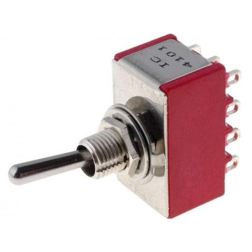IC4101T1B1M1QE; Switch: toggle; Pos: 2; 4PDT; ON-ON; 5A/125VAC; 5A/28VDC; -30÷85°C; IC SWITCHES