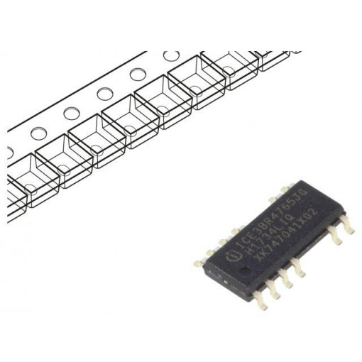 ICE3BR4765JGXUMA1; PMIC; AC/DC switcher,PWM controller; 2.32A; 650V; 65kHz; flyback; INFINEON TECHNOLOGIES