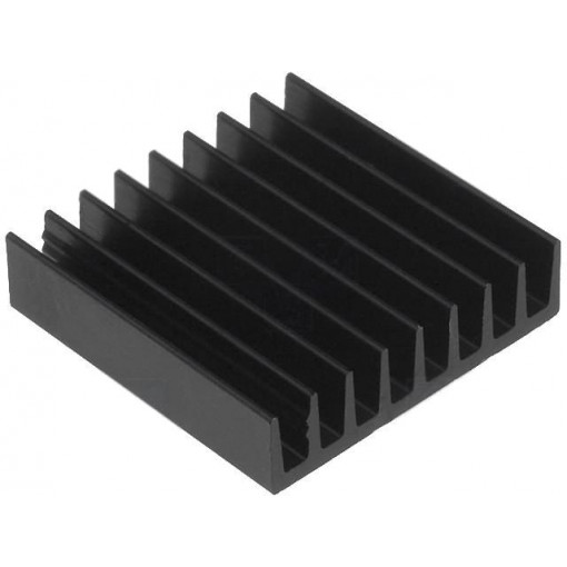 ICKSMDB19SA; Heatsink: extruded; black; L: 19mm; W: 19mm; H: 4.8mm; 22K/W; anodized; FISCHER ELEKTRONIK
