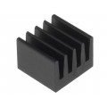 ICKSMDF8SA; Heatsink: extruded; black; L: 8mm; W: 8mm; H: 6mm; 74K/W; aluminium; FISCHER ELEKTRONIK