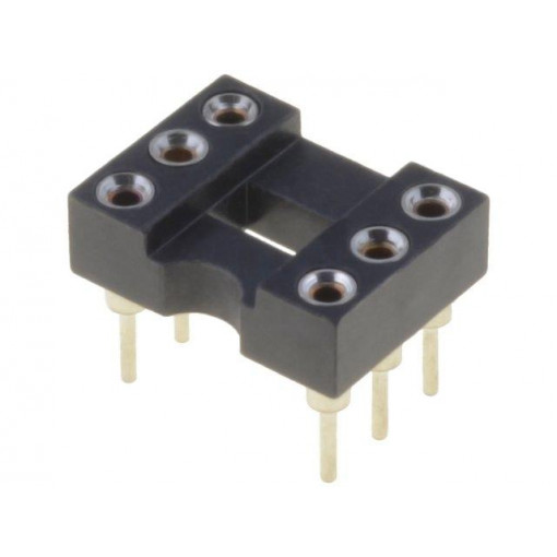 ICM-306-1-GT; Socket: DIP; PIN: 6; Pitch: 2.54mm; precision; THT; gold-plated; 1A; ADAM TECH