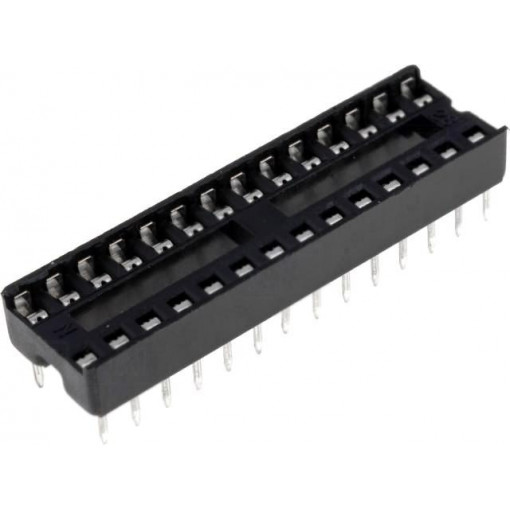 DS1009-28AT1NS; Socket: DIP; PIN: 28; 7.62mm; THT; Pitch: 2.54mm; CONNFLY