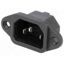IEC-A-1; Connector: AC supply; socket; male; 10A; 250VAC; IEC 60320; C14 (E); ADAM TECH