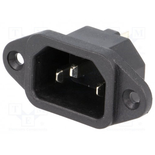 IEC-A-1; Connector: AC supply; socket; male; 10A; 250VAC; IEC 60320; C14 (E); ADAM TECH