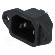 IEC-A-3; Connector: AC supply; socket; male; 10A; 250VAC; IEC 60320; C14 (E); ADAM TECH