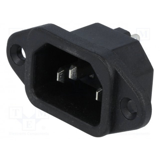 IEC-A-3; Connector: AC supply; socket; male; 10A; 250VAC; IEC 60320; C14 (E); ADAM TECH