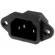 IEC-A-4; Connector: AC supply; socket; male; 10A; 250VAC; IEC 60320; C14 (E); ADAM TECH