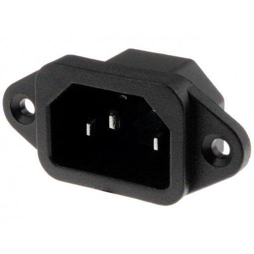 IEC-A-4; Connector: AC supply; socket; male; 10A; 250VAC; IEC 60320; C14 (E); ADAM TECH