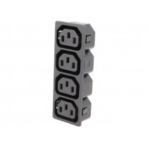 IEC-D-S4-150; Connector: AC supply; socket; female; 10A; 250VAC; IEC 60320; ADAM TECH