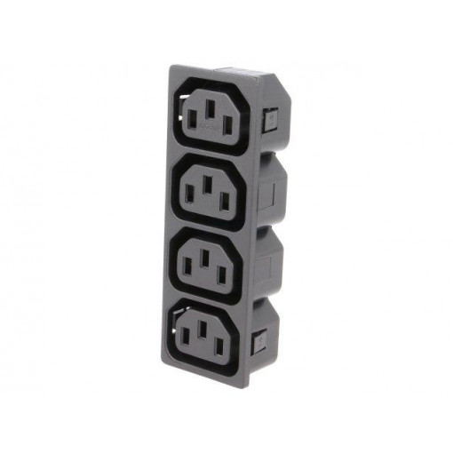 IEC-D-S4-150; Connector: AC supply; socket; female; 10A; 250VAC; IEC 60320; ADAM TECH