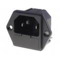 IEC-F-1; Connector: AC supply; socket; male; 10A; IEC 60320; ADAM TECH