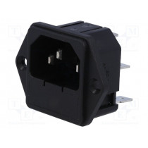 IEC-F-2; Connector: AC supply; socket; male; 10A; IEC 60320; ADAM TECH