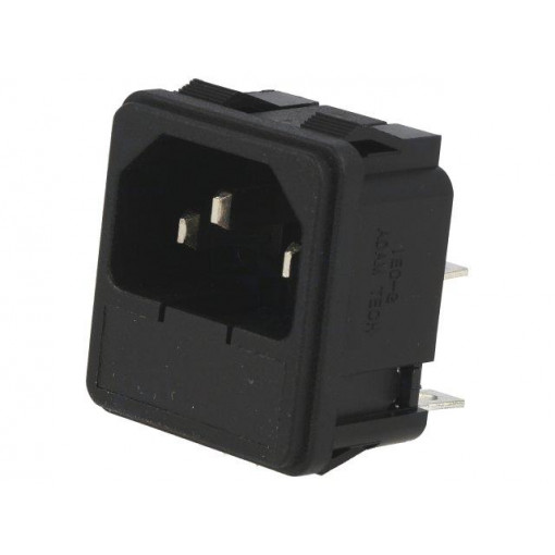 IEC-G-1; Connector: AC supply; socket; male; 10A; IEC 60320; ADAM TECH
