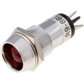 R9-86L-01-24RED; Indicator: LED; recessed; 24VDC; Cutout: Ø14.2mm; IP40; brass; SCI R9-86L-01-24RED; Indicator: LED; recessed; 24VDC; Cutout: Ø14.2mm; IP40; brass; SCI