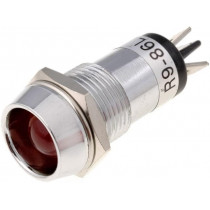 R9-86L-01-24RED; Indicator: LED; recessed; 24VDC; Cutout: Ø14.2mm; IP40; brass; SCI