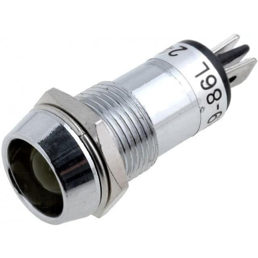 R9-86L-01-24YELLOW; Indicator: LED; recessed; 24VDC; Cutout: Ø14.2mm; IP40; brass; SCI