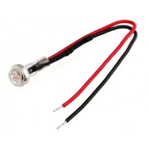 R9-79L-11-12RED; Indicator: LED; flat; 12VDC; Cutout: Ø5.2mm; IP40; polycarbonate; SCI