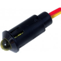 R9-73L-11-24YELLOW; Indicator: LED; prominent; 24VDC; Cutout: Ø8.2mm; IP40; polyamide; SCI