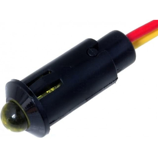 R9-73L-11-24YELLOW; Indicator: LED; prominent; 24VDC; Cutout: Ø8.2mm; IP40; polyamide; SCI