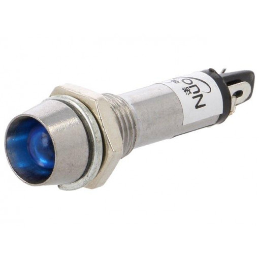 IND8-12B-B; Indicator: LED; recessed; 12VDC; Cutout: Ø8.2mm; IP40; metal; NINIGI IND8-12B-B; Indicator: LED; recessed; 12VDC; Cutout: Ø8.2mm; IP40; metal; NINIGI