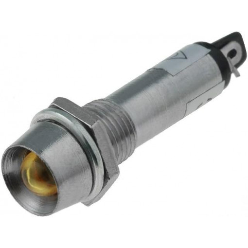 IND8-12Y-B; Indicator: LED; recessed; 12VDC; Cutout: Ø8.2mm; IP40; metal; NINIGI IND8-12Y-B; Indicator: LED; recessed; 12VDC; Cutout: Ø8.2mm; IP40; metal; NINIGI