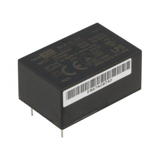 IRM-01-24; Power supply: switched-mode; modular; 1W; 24VDC; 33.7x22.2x15mm; MEAN WELL