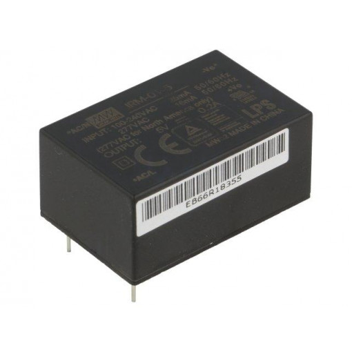 IRM-01-5; Power supply: switched-mode; modular; 1W; 5VDC; 33.7x22.2x15mm; MEAN WELL