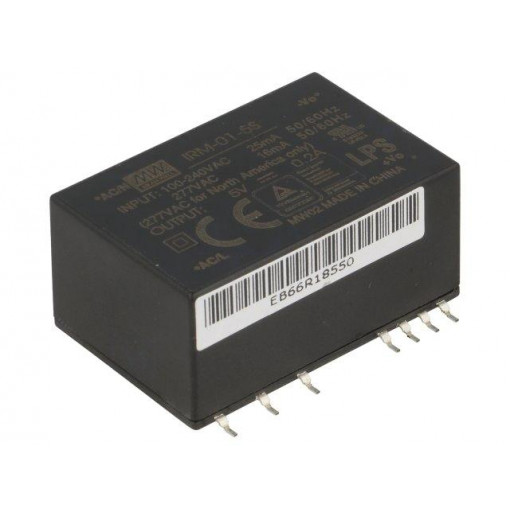 IRM-01-5S; Power supply: switched-mode; modular; 1W; 5VDC; 33.7x22.2x16mm; MEAN WELL