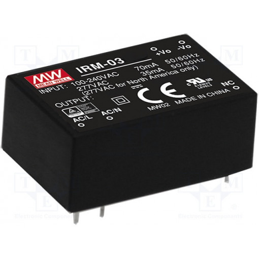 IRM-03-24; Power supply: switched-mode; modular; 3W; 24VDC; 37x24x15mm; 20g; MEAN WELL