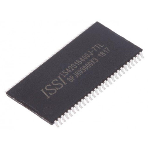 IS42S16400J-7TL; DRAM memory; 4Mx16bit; 143MHz; 7ns; TSOP54 II; 0÷70°C; parallel; ISSI IS42S16400J-7TL; DRAM memory; 4Mx16bit; 143MHz; 7ns; TSOP54 II; 0÷70°C; parallel; ISSI